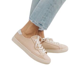 Soludos x Anthropologie Leather Lace-Up Sneakers Ibiza Nude women’s 10